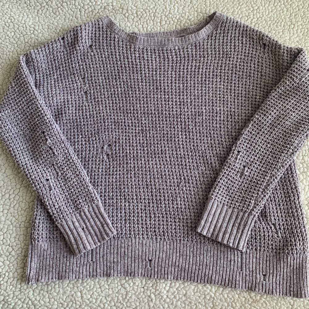 Purple AE Distressed Sweater